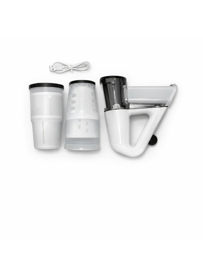 Electric Vegetable Chopper | Manual Salad Chopper | Rotary Grater | Food Chopper with Bowl | Rechargeable Battery Type C / white color